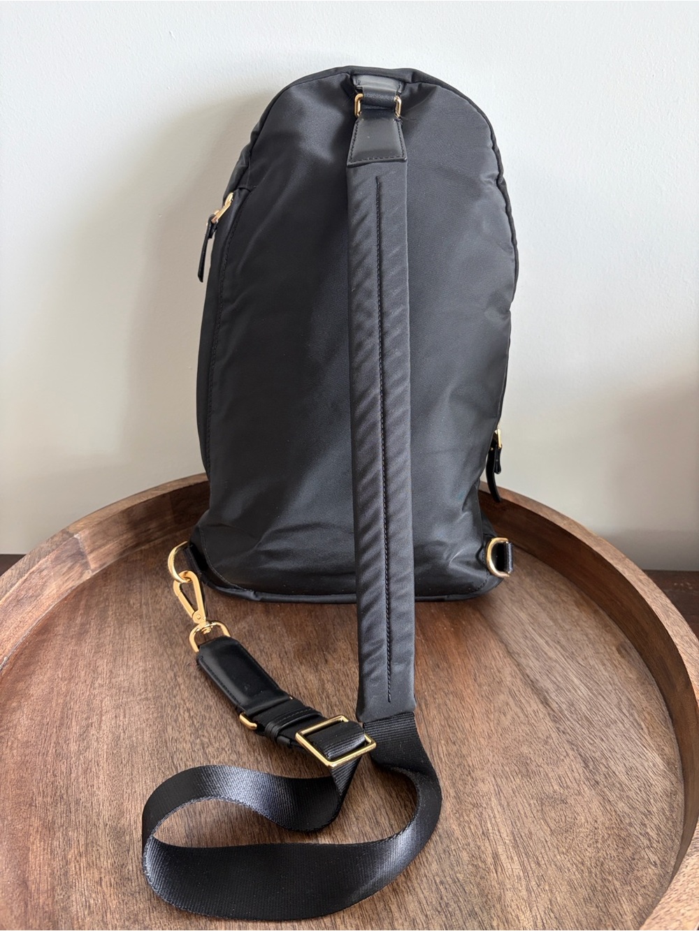 TUMI Voyageur Nadia Convertible Backpack/Sling – Black Nylon Gold Hardware - Picture 2 of 15